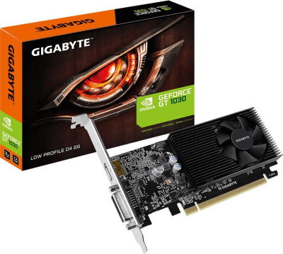 Видеокарта Gigabyte PCI-E 3.0 GV-N1030D4-2GL NVIDIA GeForce GT 1030 2Gb 64bit DDR4 1177/2100 DVIx1 HDMIx1 HDCP Ret low profile