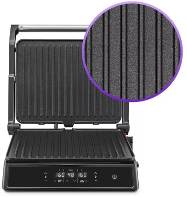 Электрогриль Kitfort КТ-3682 2000Вт черный/серебристый