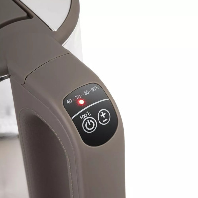 Чайник электрический Kitfort КТ-6664 1.7л. 2200Вт кофейный/серебристый корпус: стекло/металл/пластик