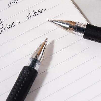 Набор ручек гелев. Deli C6600S-T прозрачный/черный d=0.5мм черн. черн. пакет (2шт) кругл. резин. манжета черный