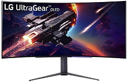 Монитор LG 44.5" UltraGear 45GR95QE-B черный OLED LED 21:9 HDMI матовая HAS Piv 1500000:1 1000cd 178гр/178гр 3440x1440 240Hz G-Sync FreeSync Premium DP SPDIF WQ USB 10.9кг