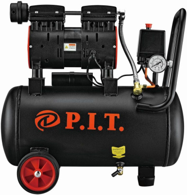 Компрессор поршневой P.I.T. PAC24-C1 безмасляный 110л/мин 24л 600Вт черный/красный