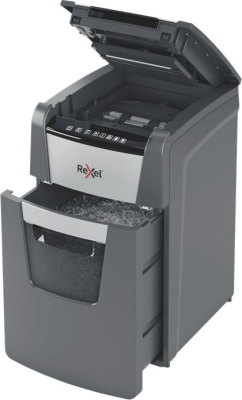 Шредер Rexel Optimum AutoFeed 130M черный с автоподачей (секр.P-5) фрагменты 130лист. 44лтр. скрепки скобы пл.карты