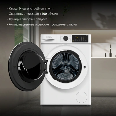Стиральная машина Hyundai WFD8402 класс: A++ загр.фронтальная макс.:8кг (с сушкой) белый