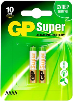 Батарея GP Super Alkaline GP 25A-2CR2 AAAA (2шт) блистер