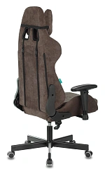 Кресло игровое Zombie VIKING KNIGHT Fabric темно-коричневый Light-10 с подголов. крестов. металл
