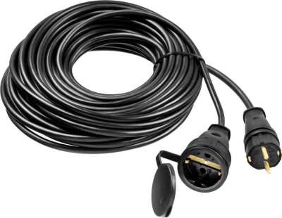 Удлинитель силовой Stayer 55026-20 3x1.5кв.мм 1розет. 20м КГ без катушки черный