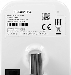 Камера видеонаблюдения IP HiWatch DS-I214 (C) (2.0 MM) 2-2мм цв. корп.:белый/черный