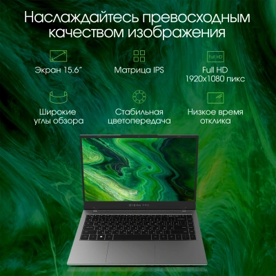Ноутбук Digma Pro Fortis Core i3 1005G1 16Gb SSD512Gb Intel UHD Graphics 15.6" IPS FHD (1920x1080) Windows 11 Pro grey WiFi BT Cam 4250mAh (DN15P3-ADXW01)