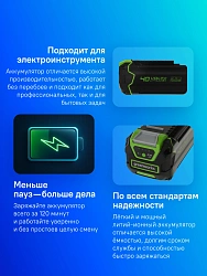 Батарея аккумуляторная Greenworks G40B4 40В 4Ач Li-Ion (2927007)
