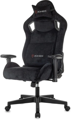 Кресло игровое Zombie Ghost Fabric черный Light-20 с подголов. крестов. пластик