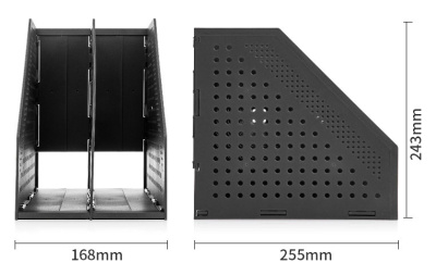 Лоток вертикальный Deli 78999Black 2отд. складной A4 168х255х243мм черный пластик