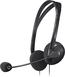 Наушники с микрофоном Defender Aura 102 черный 1.8м накладные оголовье (63102)