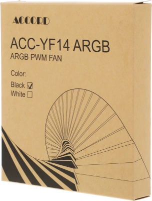 Вентилятор для корпуса Accord ACC-YF14 ARGB 140х140x25 черный 4-pin (ACC-YF14 ARGB BLACK) brown box