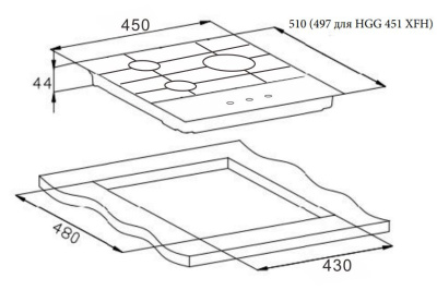 Газовая варочная поверхность Weissgauff HGG 451 BFh черный