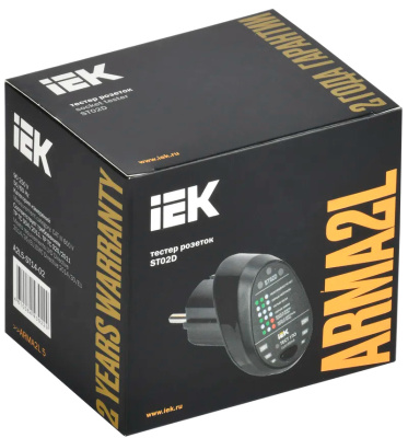 Тестер розеток IEK ARMA2L 5 ST02D черный (A2L5-ST14-02)