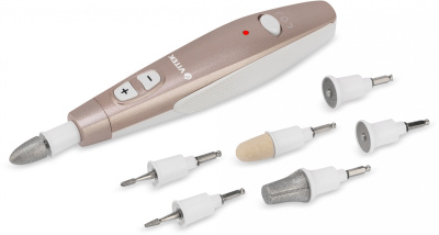 Маникюрно-педикюрный набор Vitek VT-2214 насадок в компл.:7шт (подсветка) золотистый/белый