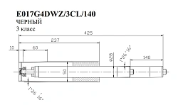 Газлифт Бюрократ E017 E017G4DWZ/3CL/140 черный для офис.кресла металл