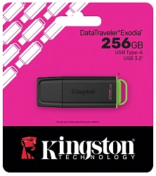 Флеш Диск Kingston 256GB DataTraveler Exodia DTXG2/256GB USB3.0 черный/салатовый
