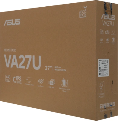 Монитор Asus 27" Business VA27UQSB черный IPS LED 16:9 HDMI M/M матовая HAS Piv 1000:1 350cd 178гр/178гр 3840x2160 60Hz DP 4K USB 6.5кг
