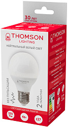 Лампа светодиодная Thomson TH-B2362 4Вт цок.:E27 шар 220B св.свеч.бел.нейт. Globe (упак.:1шт)