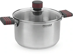 Кастрюля Rondell Stripes RDS-1280 3.4л. d=20см (с крышкой) стальной