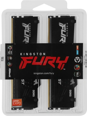 Память DDR5 2x8GB 5200MHz Kingston KF552C36BBEAK2-16 Fury Beast Black Expo RGB RTL Gaming PC5-41600 CL36 DIMM 288-pin 1.25В kit single rank с радиатором Ret