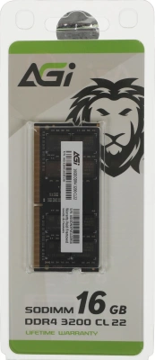 Память DDR4 16GB 3200MHz AGi AGI320016SD138 SD138 RTL PC4-25600 CL22 SO-DIMM 260-pin 1.2В Ret