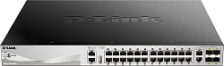 Коммутатор D-Link DGS-3130-30PS/B DGS-3130-30PS/B2A (L3) 24x1Гбит/с 2x10Гбит/с 4xКомбо(10GBase-T/SFP+) 4SFP+ 24PoE 370W управляемый