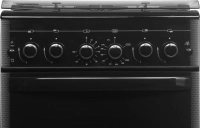 Плита Газовая Gefest ПГ 5300-02 0046 черный (стеклянная крышка) реш.чугун