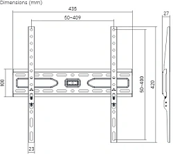 Кронштейн для телевизора Ultramounts UM819 черный 32"-75" макс.45кг настенный фиксированный
