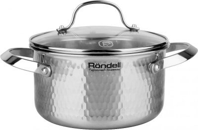 Кастрюля Rondell RainDrops RDS-1293 2.4л. d=18см (с крышкой) стальной