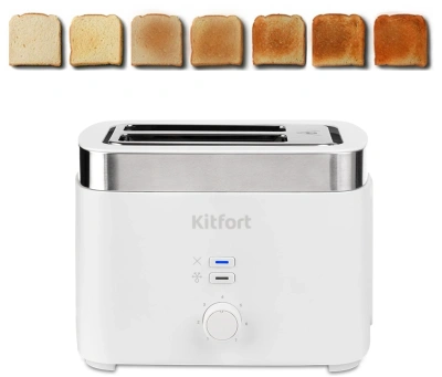 Тостер Kitfort КТ-4025 930Вт белый/стальной