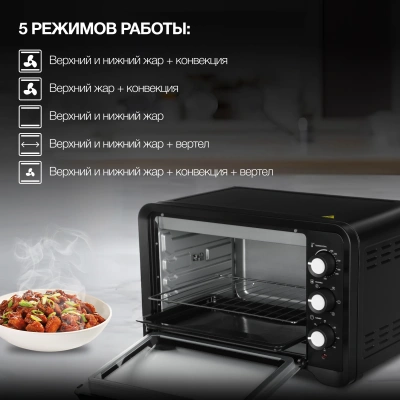 Мини-печь Hyundai MIO-HY094 35л. 1600Вт черный