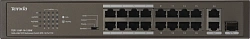 Коммутатор Tenda TEF1118P-16-150W (L2) 16x100Мбит/с 2x1Гбит/с 1SFP 16PoE 130W неуправляемый