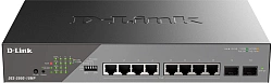 Коммутатор D-Link DSS-200G-10MP/A1A (L2) 8x1Гбит/с 2SFP 8PoE+ 130W настраиваемый