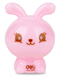 Точилка для карандашей ручная Deli Rabbit E0560 1 отверстие пластик ассорти блистер