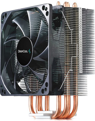 Устройство охлаждения(кулер) Deepcool Gammaxx 400 Blue Basic Soc-AM5/AM4/1200/1700/1851 черный 4-pin 18-30dB Al+Cu 130W 640gr Ret (DP-MCH4-GMX400P-BL)