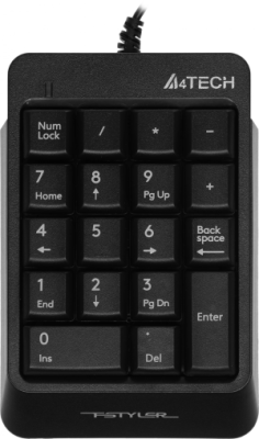 Числовой блок A4Tech Fstyler FK13P черный USB slim для ноутбука (FK13P BLACK)