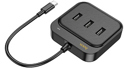 Разветвитель USB-C Hoco HB35 4порт. черный