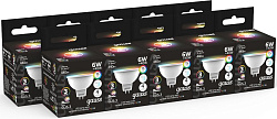 Лампа светодиодная Gauss 101105406 6Вт цок.:GU5.3 софит 175B св.свеч.RGB MR16 (упак.:1шт)