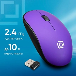 Мышь Оклик 515MW черный/пурпурный оптическая 1000dpi беспров. USB для ноутбука 3but (1083058)