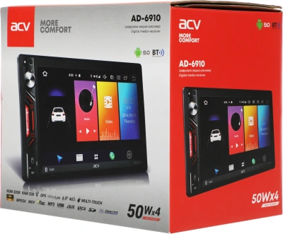 Автомагнитола ACV AD-6910 2DIN 4x50Вт v4.0 2000Mb Android 9 6.9" WiFi 4G 2 (36491)