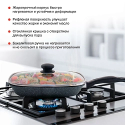 Сковорода-гриль Starwind Chef SW-CH3027GGR квадратная покрытие: Pfluon ручка несъемная (без крышки) серый