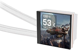 Система водяного охлаждения Thermaltake MAGFloe 420 Ultra Snow ARGB Soc-AM5/AM4/1200/1700/1851 белый 4-pin 34.5dB Al+Cu LCD Ret (CL-W452-PL14SW-A)