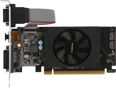 Видеокарта Gigabyte PCI-E 2.0 GV-N710D3-2GL 2.0 NVIDIA GeForce GT 710 2Gb 64bit DDR3 954/1600 DVIx1 HDMIx1 CRTx1 HDCP Ret low profile