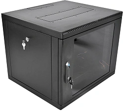 Шкаф коммутационный ЦМО (ШРН-М-9.500-9005) настенный 9U 600x520мм пер.дв.стекл 130кг черный 456мм 19.35кг 180град. 480мм IP20 сталь