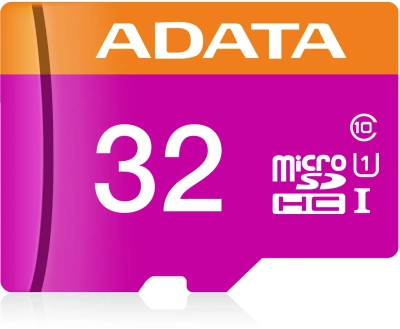 Флеш карта microSDHC 32GB A-Data AUSDH32GUICL10-RA1 + adapter