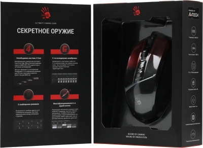Мышь A4Tech Bloody W60 Max красный оптическая 10000dpi USB 10but
