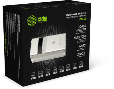 Проектор Cactus CS-PRU.03B.Full HD-A DLP 650Lm ANSI (1920x1080) 2000:1 ресурс лампы:30000часов 2xUSB typeA 1xHDMI 1.5кг
